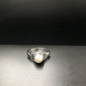 S925 vintage silver ring inlaid with Pearl
